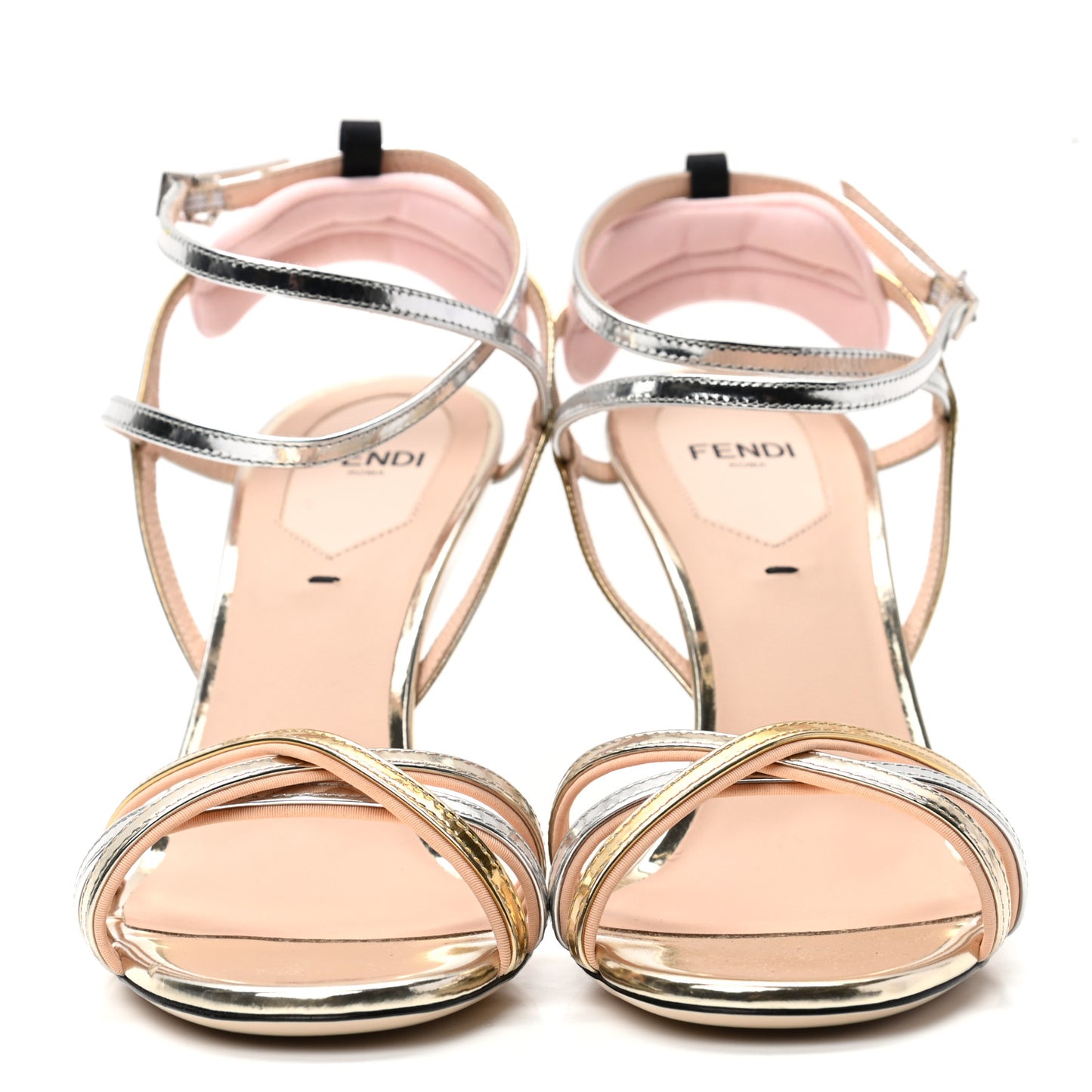 Metallic Colibri 85mm Strappy Sandals 38 Gold Silver