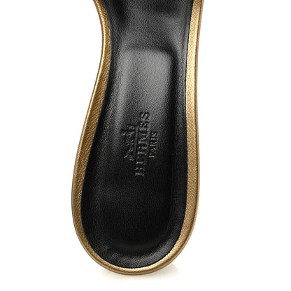 Hermes Metallic Goatskin Oasis Sandals 40 Dore 7 of 10