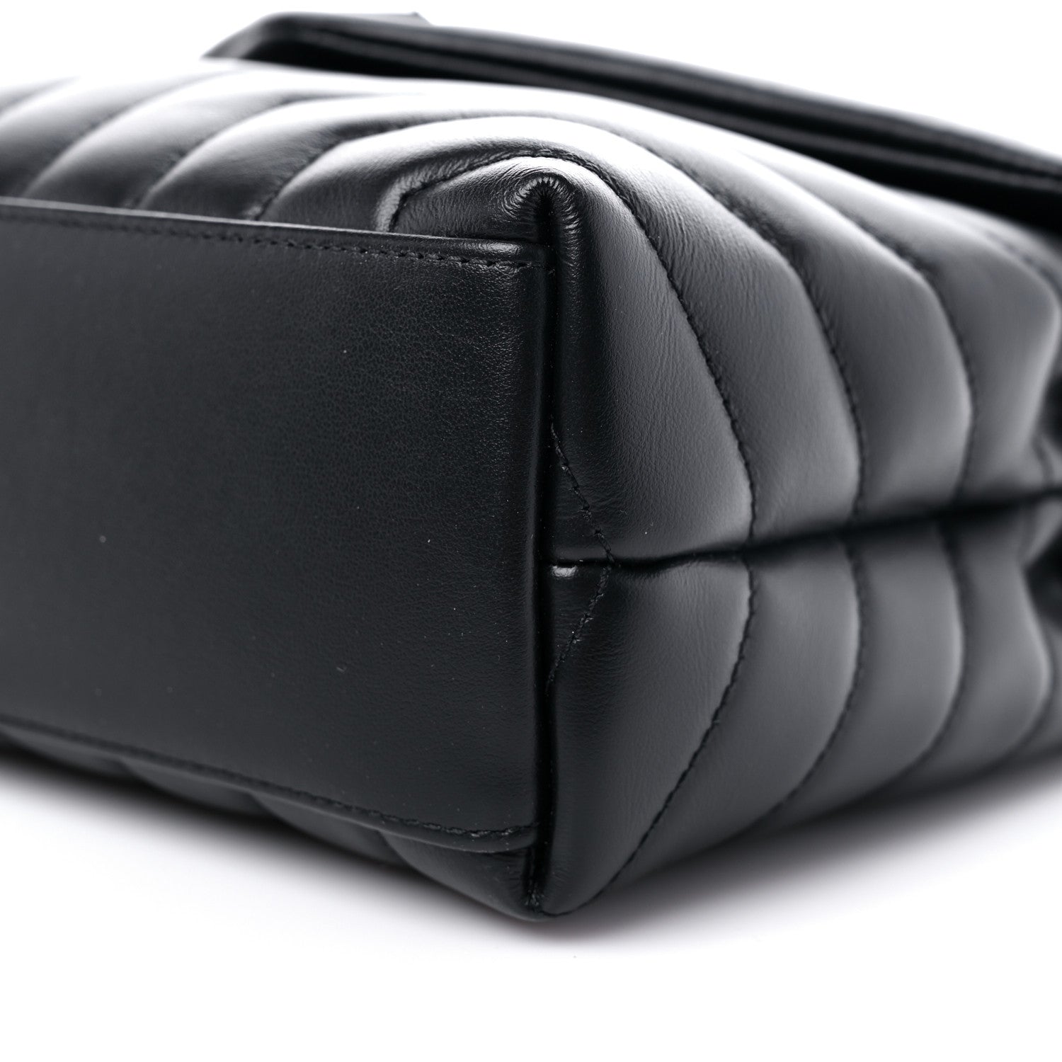 Saint Laurent Calfskin Y Quilted Monogram Monochrome Small Loulou Chain Satchel Black 9 of 9