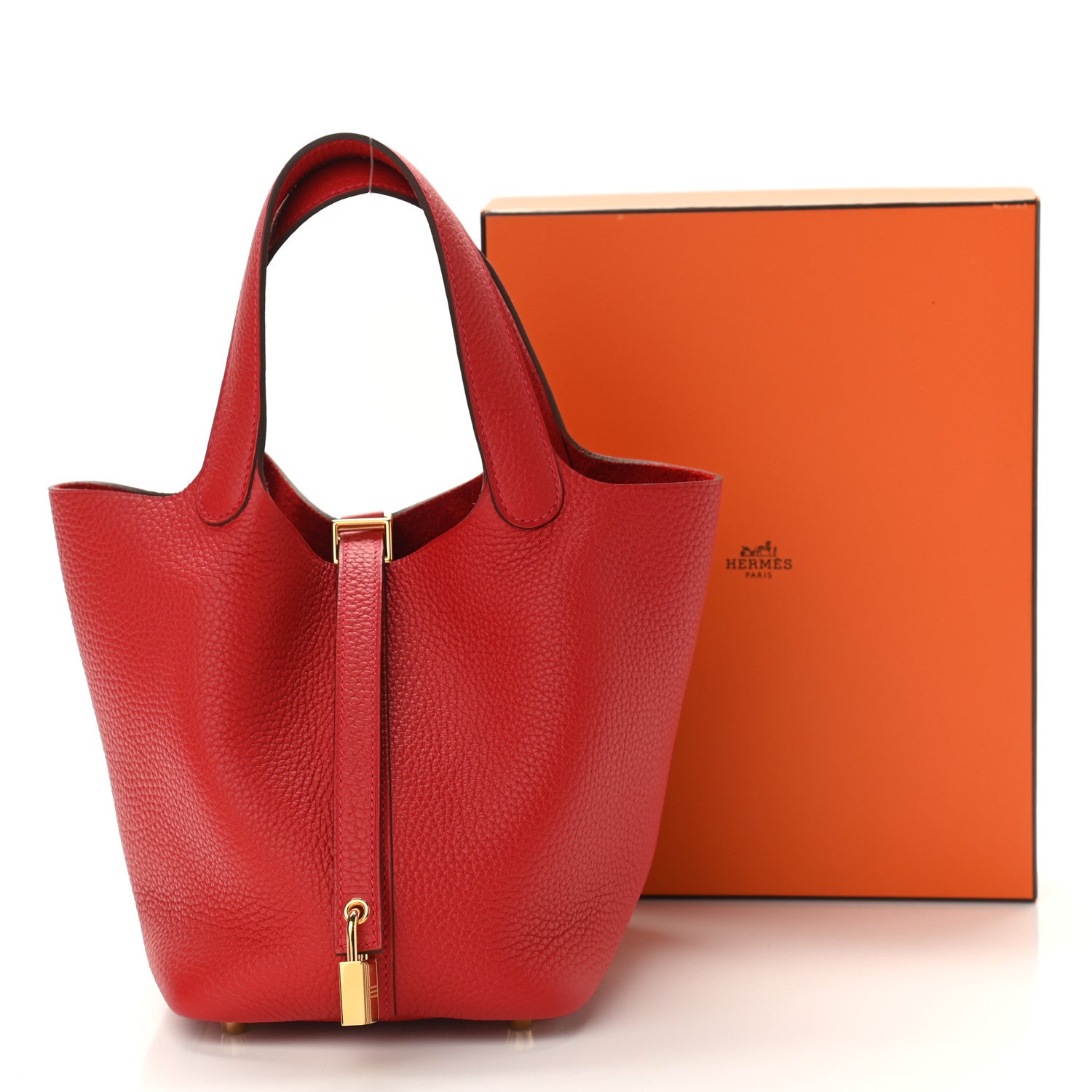 Hermes Taurillon Clemence Picotin Lock 18 PM Rouge Casaque 11 of 11
