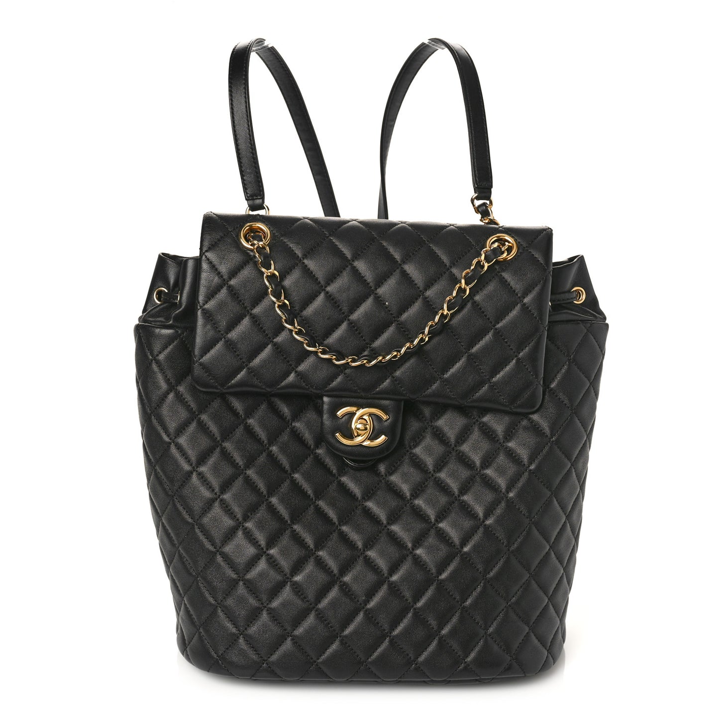 Lambskin Quilted Large Urban Spirit Backpack Black