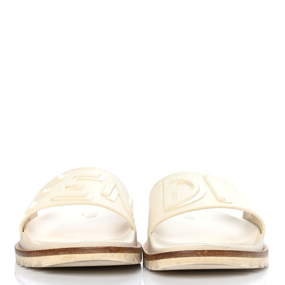 Fendi Rubber Raised Logo Slide Sandals 8 Panna 2 of 10