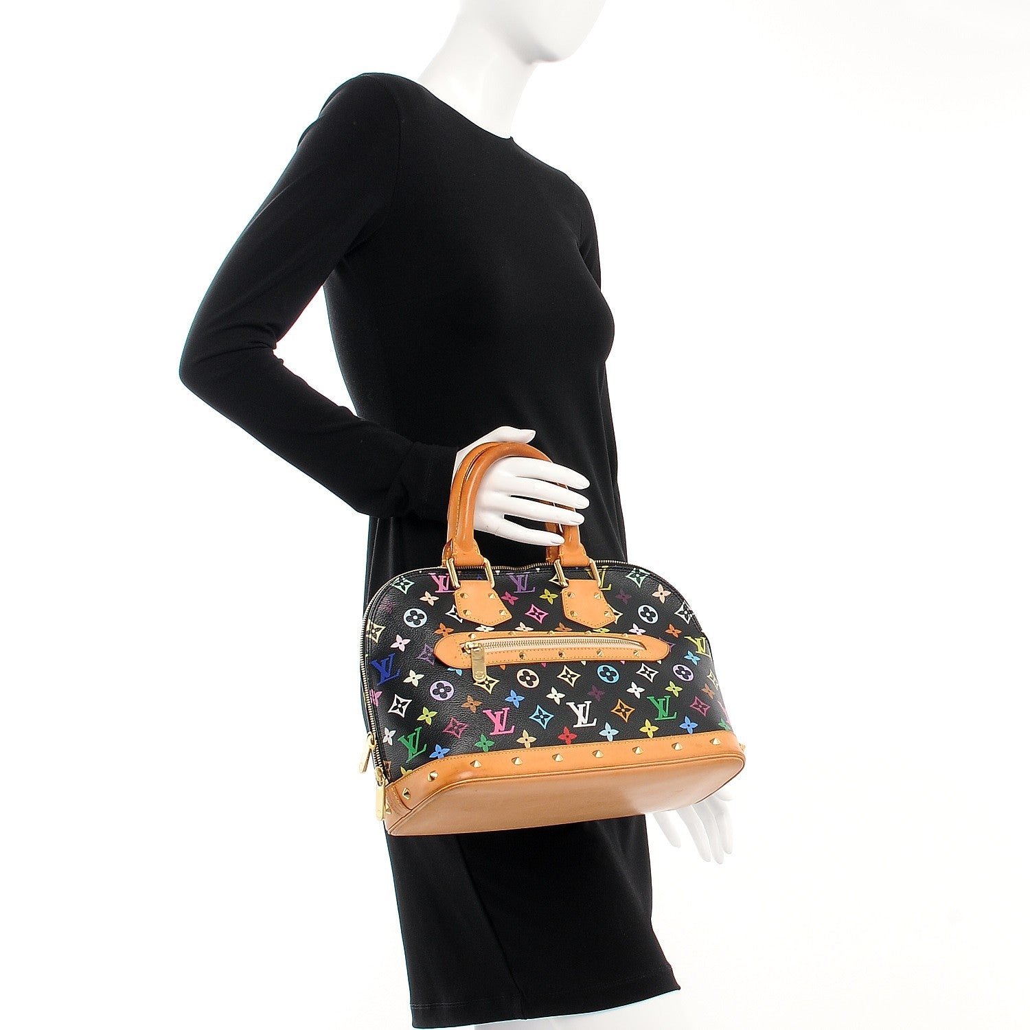 Louis Vuitton Monogram Multicolor Alma Black 2 of 10