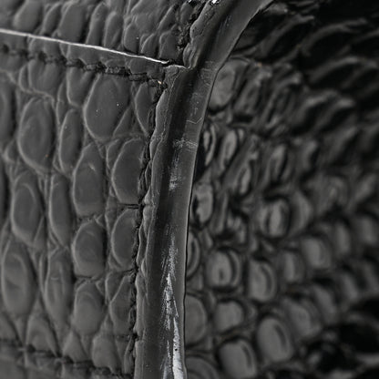 Saint Laurent Calfskin Crocodile Embossed Medium Classic Monogram Kate Tassel Satchel Black 11 of 15