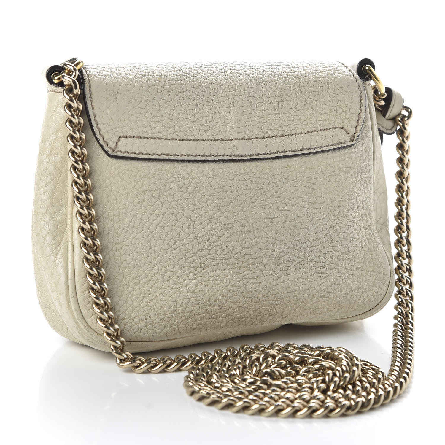 Gucci Pebbled Calfskin Small Soho Flap Crossbody Off White 3 of 11