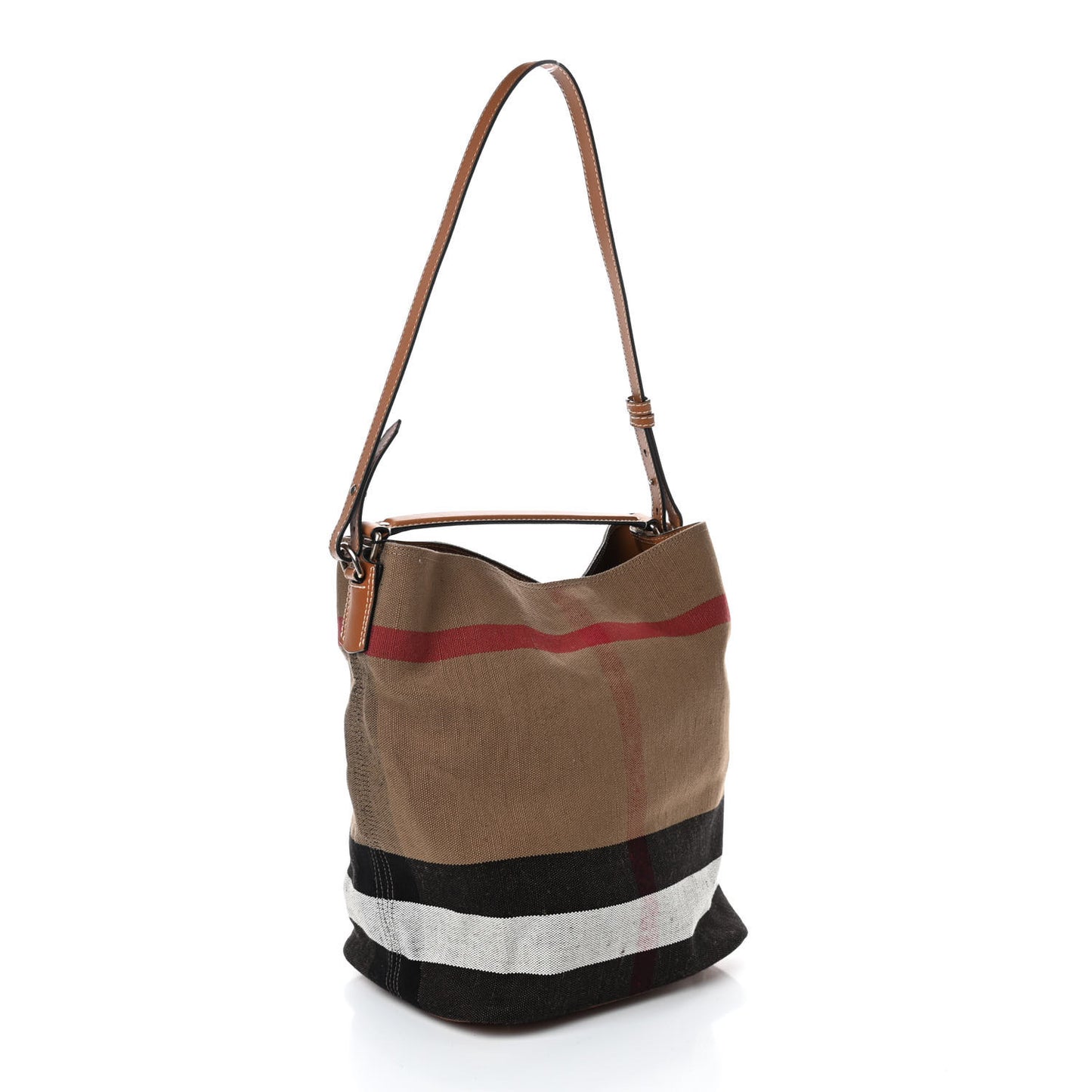Canvas Mega Check Medium Ashby Hobo Saddle Brown