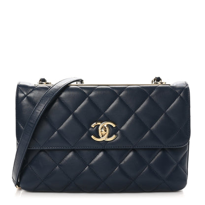 Chanel Lambskin Quilted Medium Trendy CC Flap Navy Blue 1 of 10