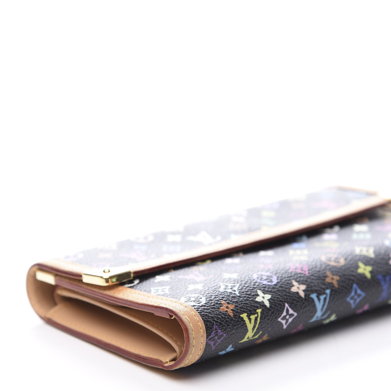 Louis Vuitton Monogram Multicolor Porte Tresor International Wallet Black 9 of 10