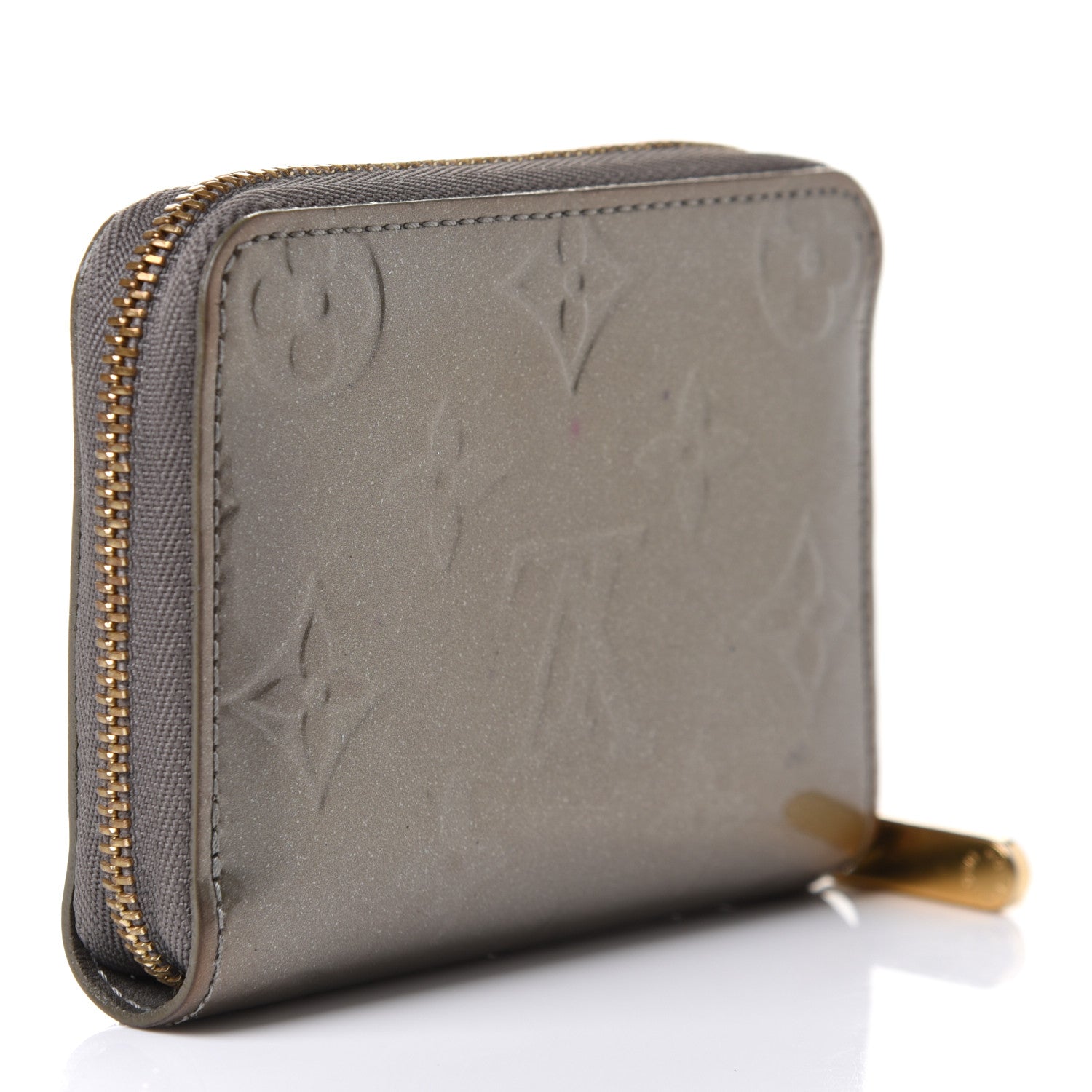 Louis Vuitton Vernis Zippy Coin Purse Wallet Gris Art Deco 3 of 8