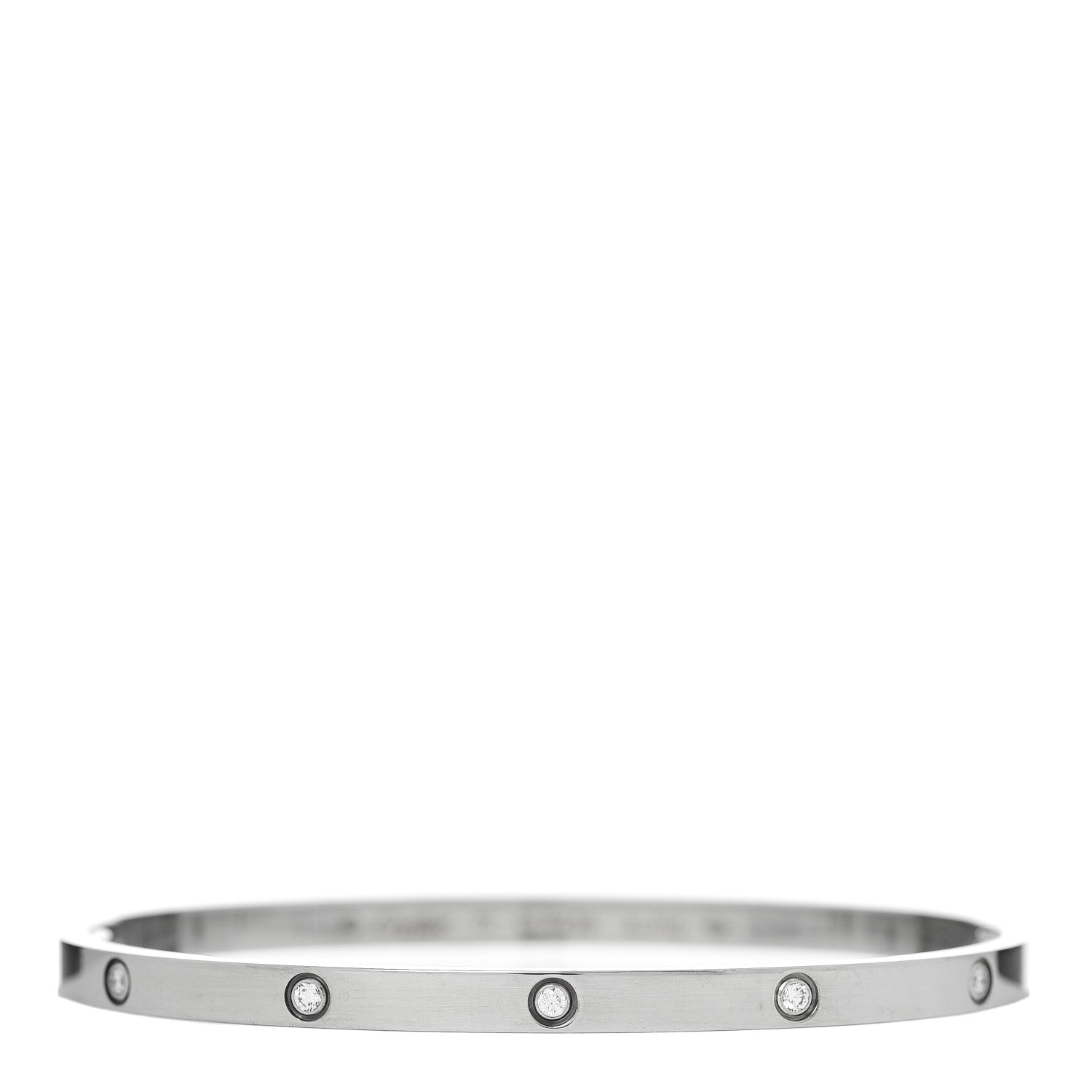Cartier 18K White Gold 10 Diamond Small LOVE Bracelet 17 1 of 5