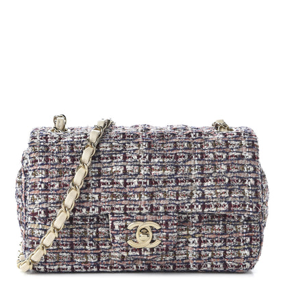 Chanel Tweed Quilted Mini Rectangular Flap Pink 1 of 19