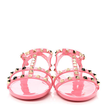 Valentino Garavani PVC Jelly Rockstud Caged Sandals 39 Sweet Pink 2 of 9