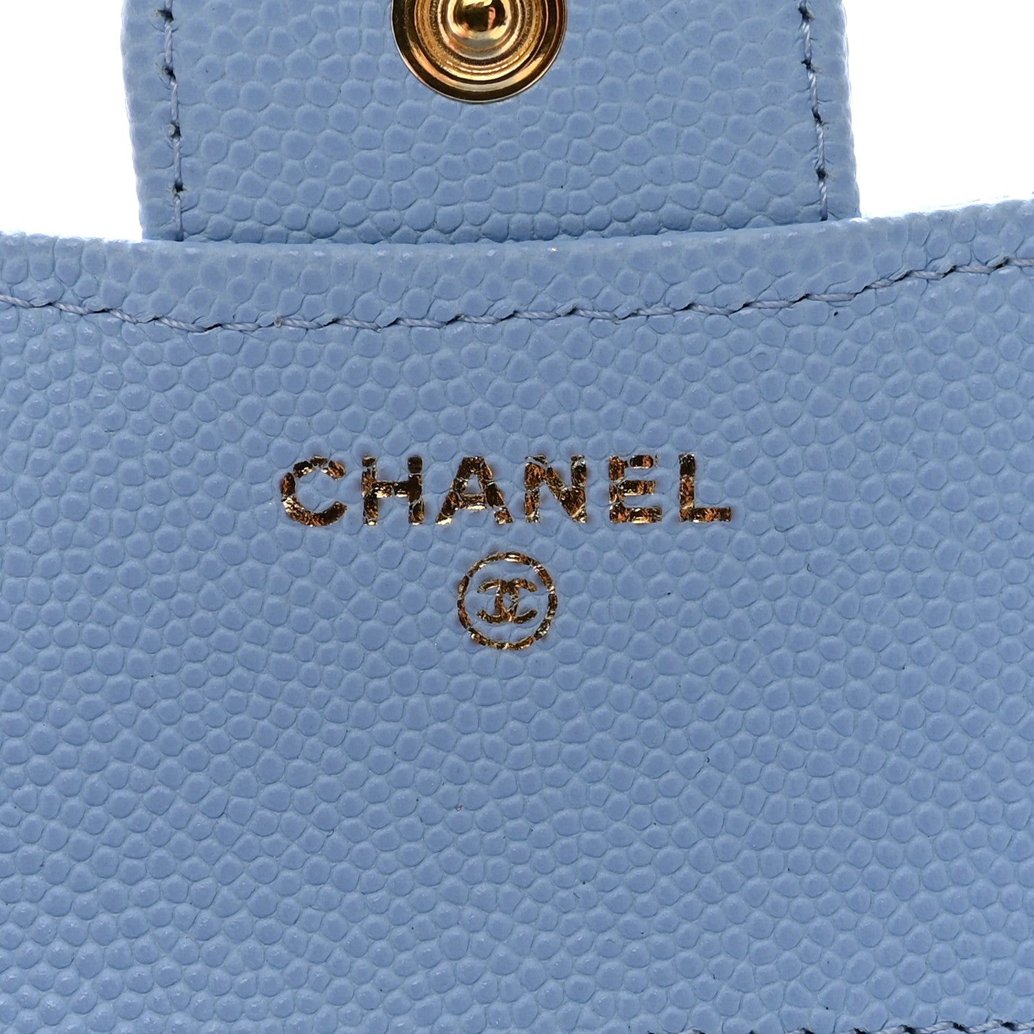 Chanel Caviar Quilted Compact Flap Wallet Light Blue 6 of 10