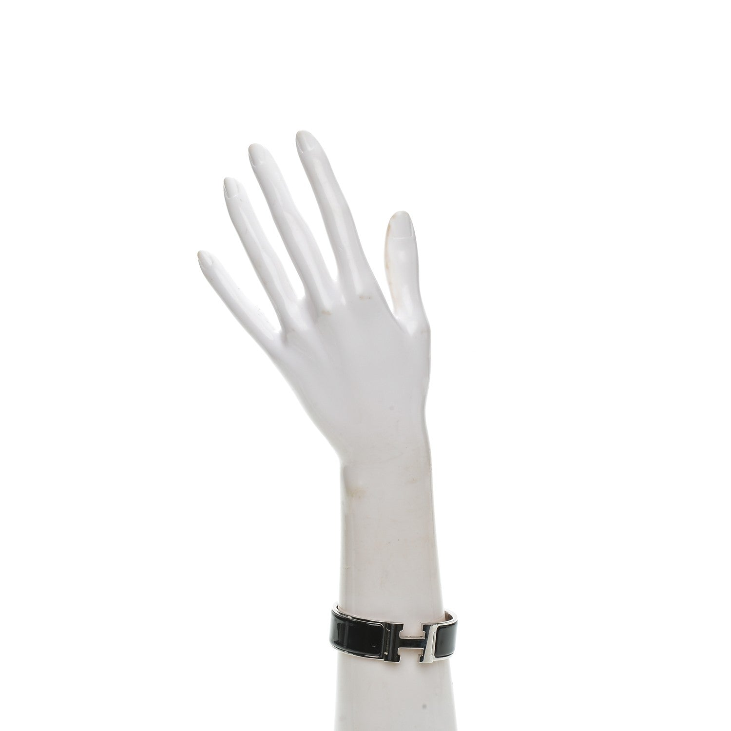 Hermes Enamel Wide Clic Clac H Bracelet GM Black 2 of 4
