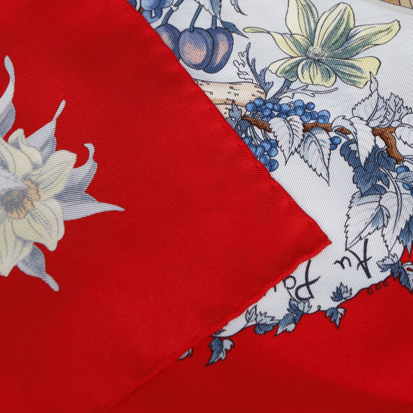 Silk Au Pays de Cocagne Scarf 90 Red