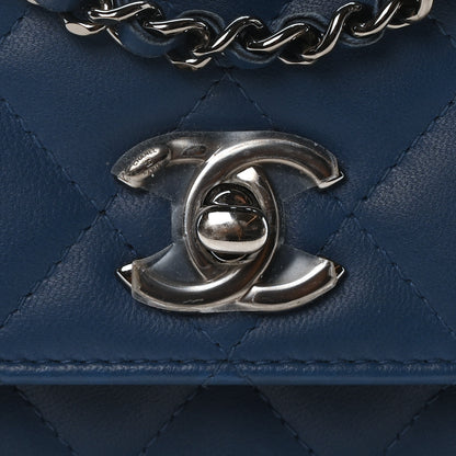 Chanel Lambskin Quilted Trendy CC Wallet On Chain WOC Blue 9 of 12