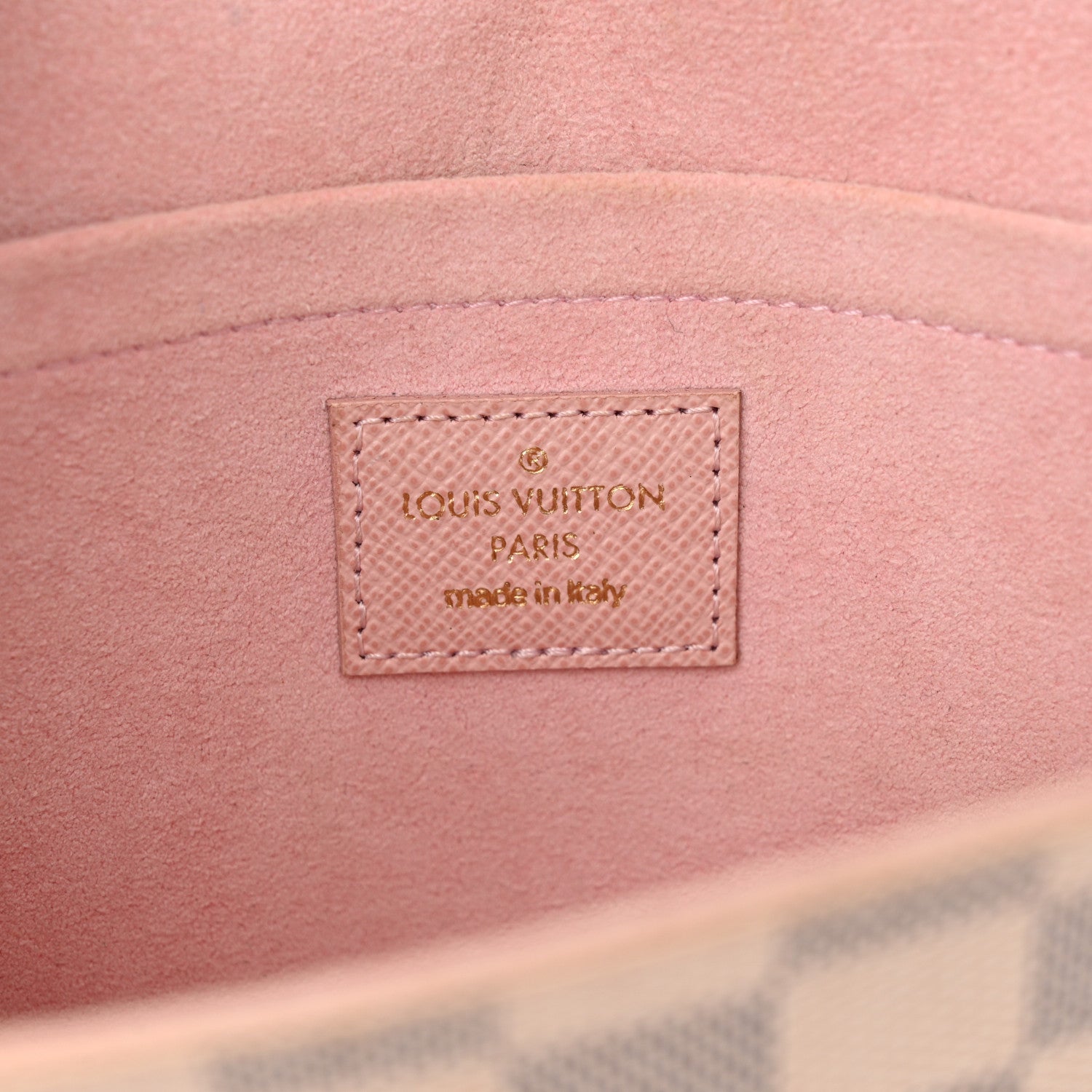 Louis Vuitton Damier Azur Pochette Felicie Chain Wallet Rose Ballerine 7 of 12