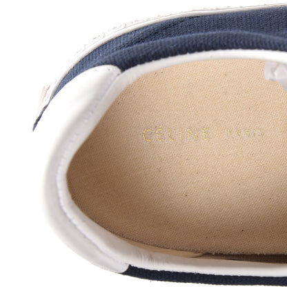 Celine Canvas Plimsole Sneakers 37 Navy White 8 of 10