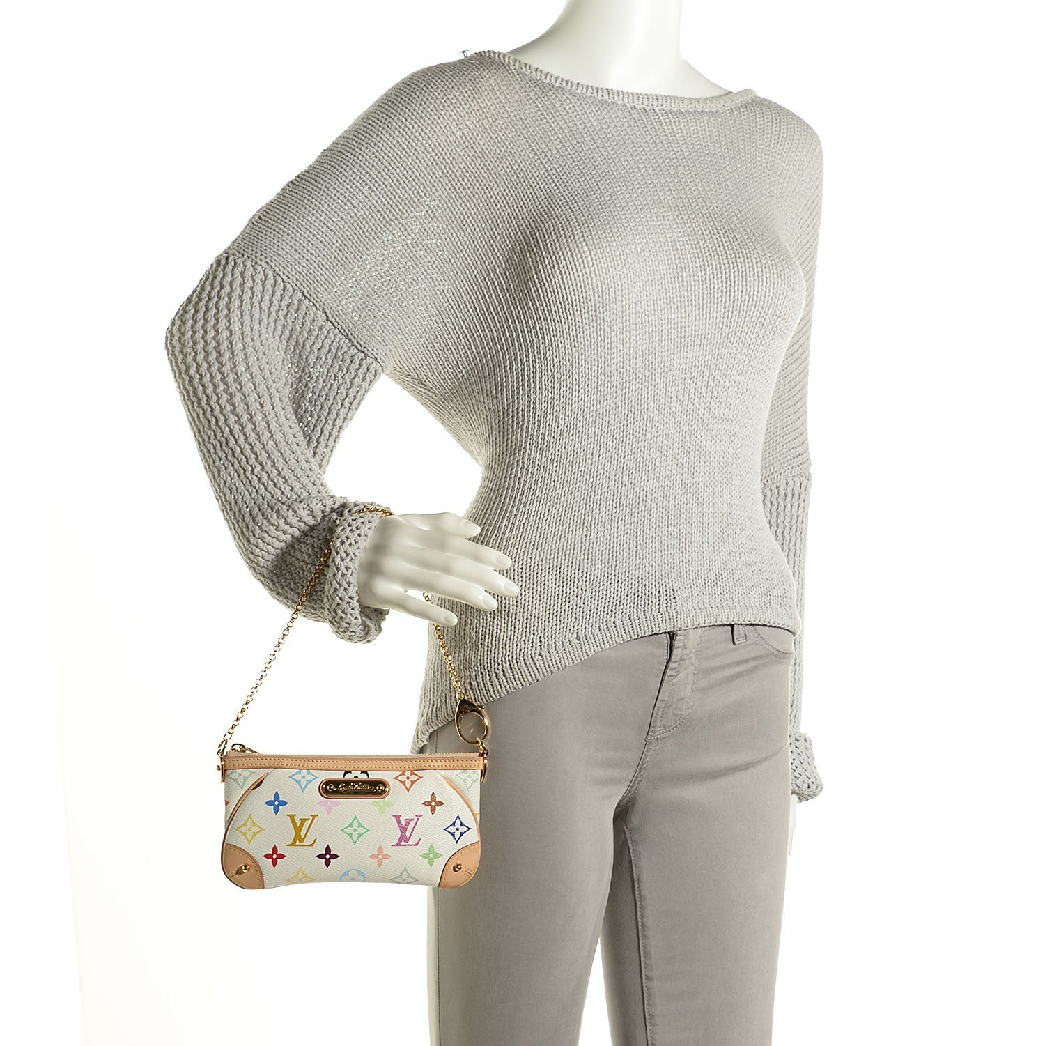 Louis Vuitton Monogram Multicolor Pochette Milla MM White 2 of 8