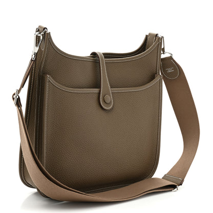 Hermes Taurillon Clemence Evelyne III PM Etoupe 3 of 9