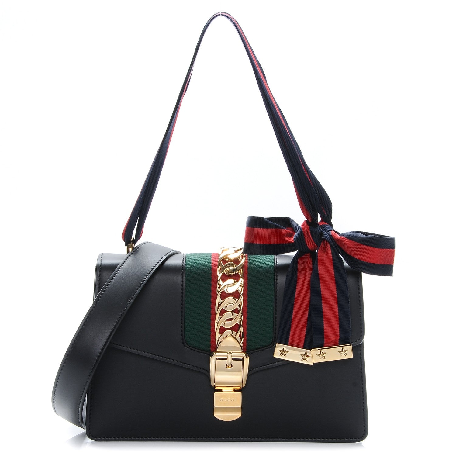 Gucci Calfskin Small Sylvie Shoulder Bag Black 1 of 10