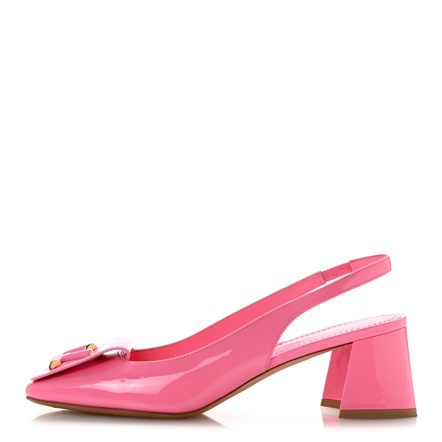 Louis Vuitton Patent Calfskin Shake Slingback Pumps 37.5 Pink 1 of 10