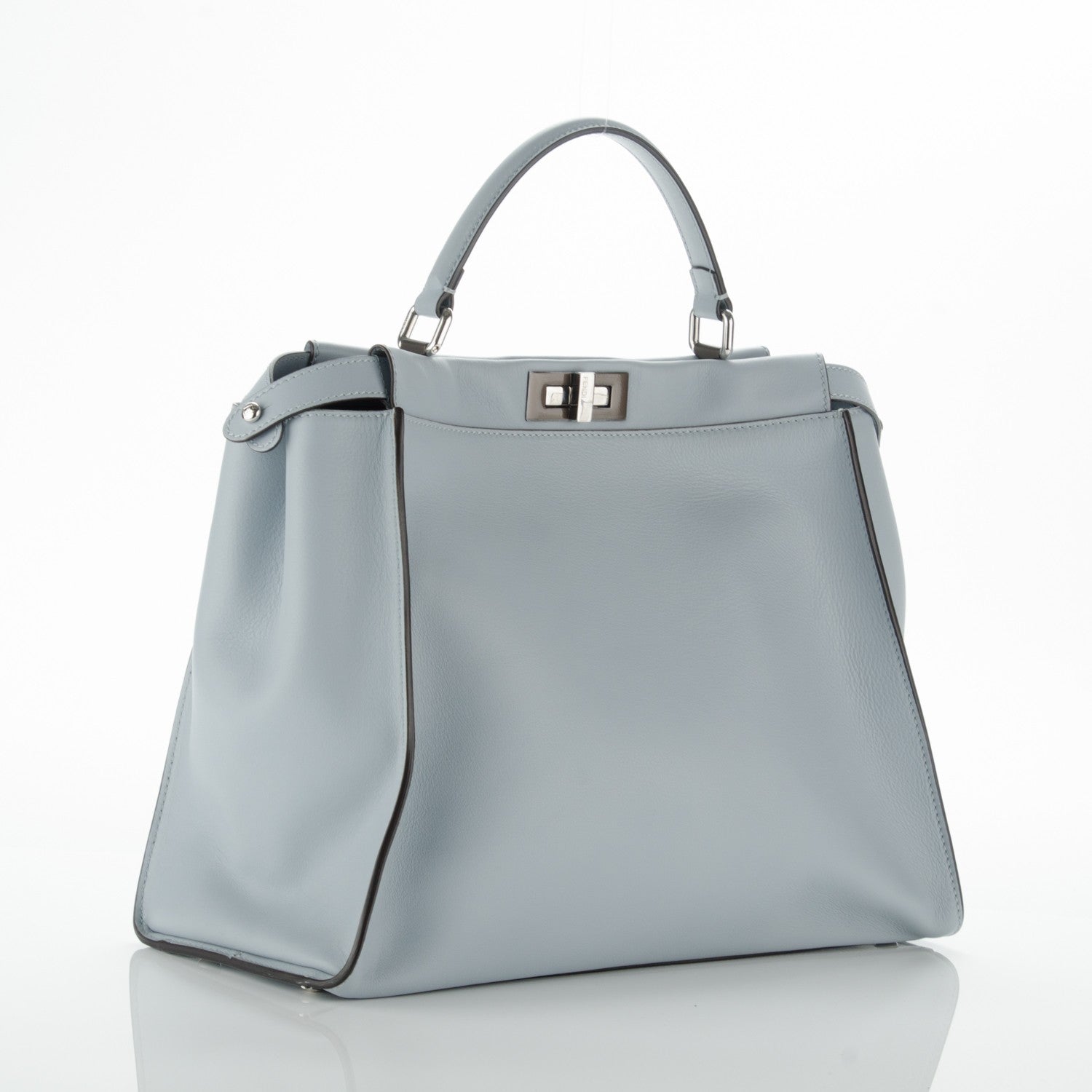 Fendi Vitello Dolce Large Peekaboo Iconic Satchel Polvere Graphite 3 of 7