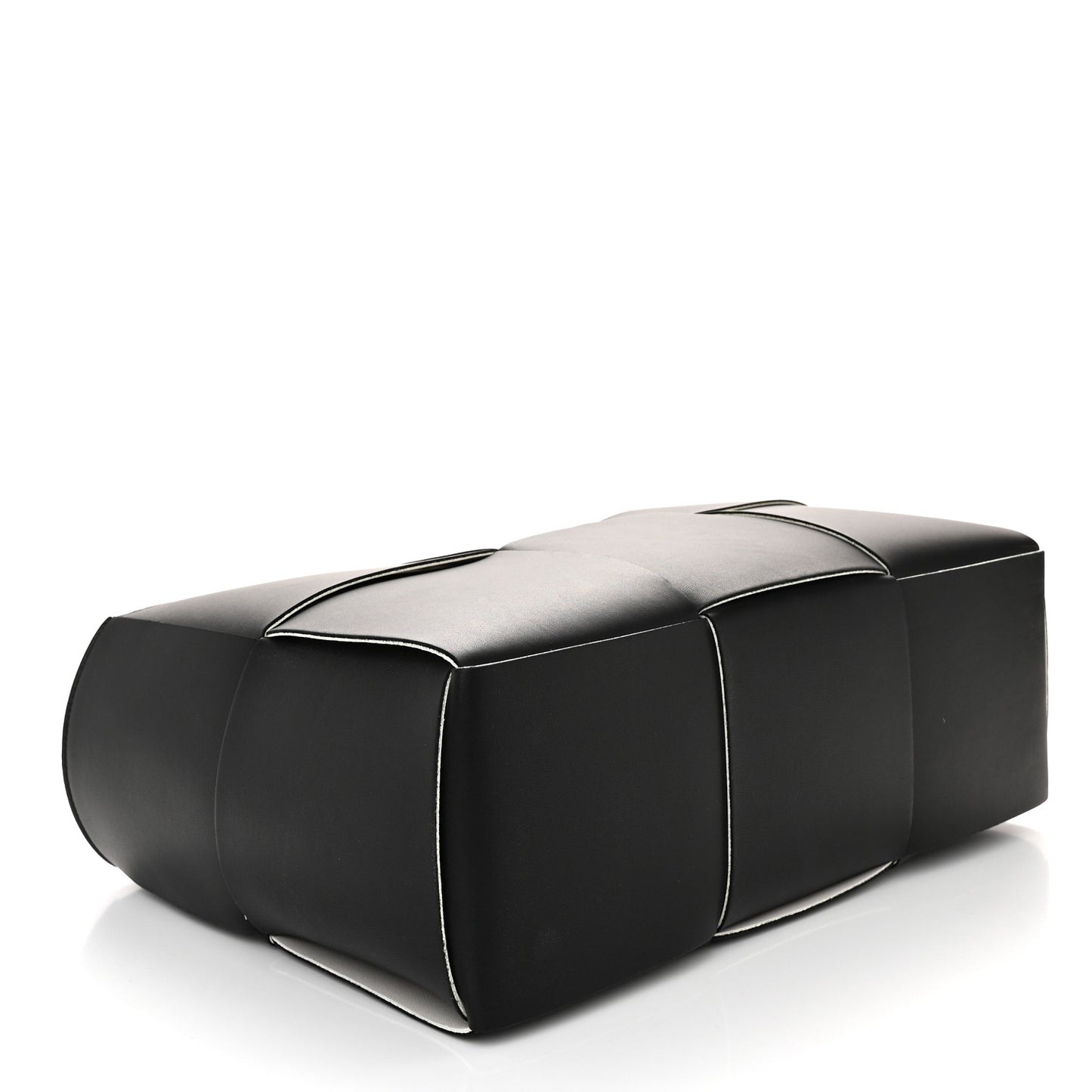 Nappa Maxi Intrecciato Arco Tote Black White