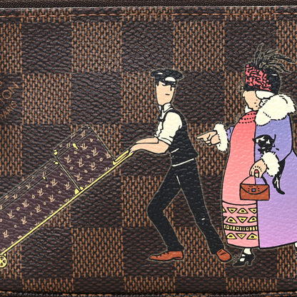 Louis Vuitton Damier Ebene Illustre Mini Pochette Accessories Violet 8 of 11