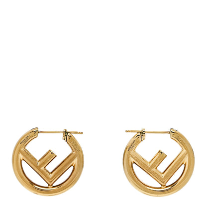 Fendi Metal FF Hoop Earrings Gold 1 of 4
