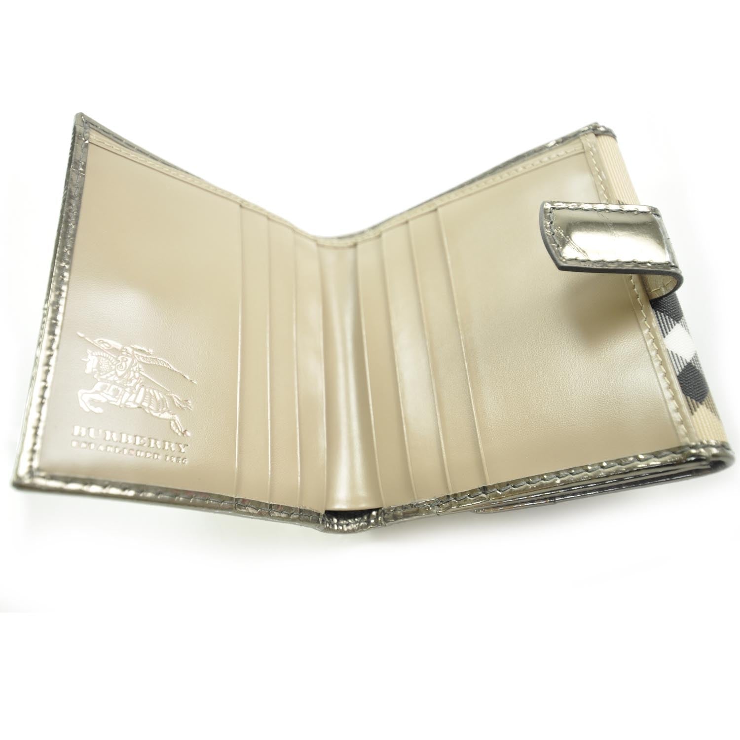 Burberry Nova Check Compact Wallet Metallic 6 of 8