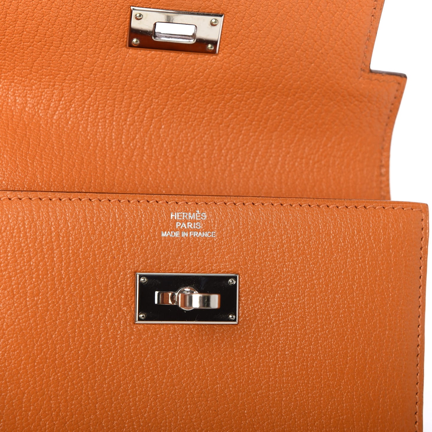 Chevre Mysore Kelly Compact Wallet Orange