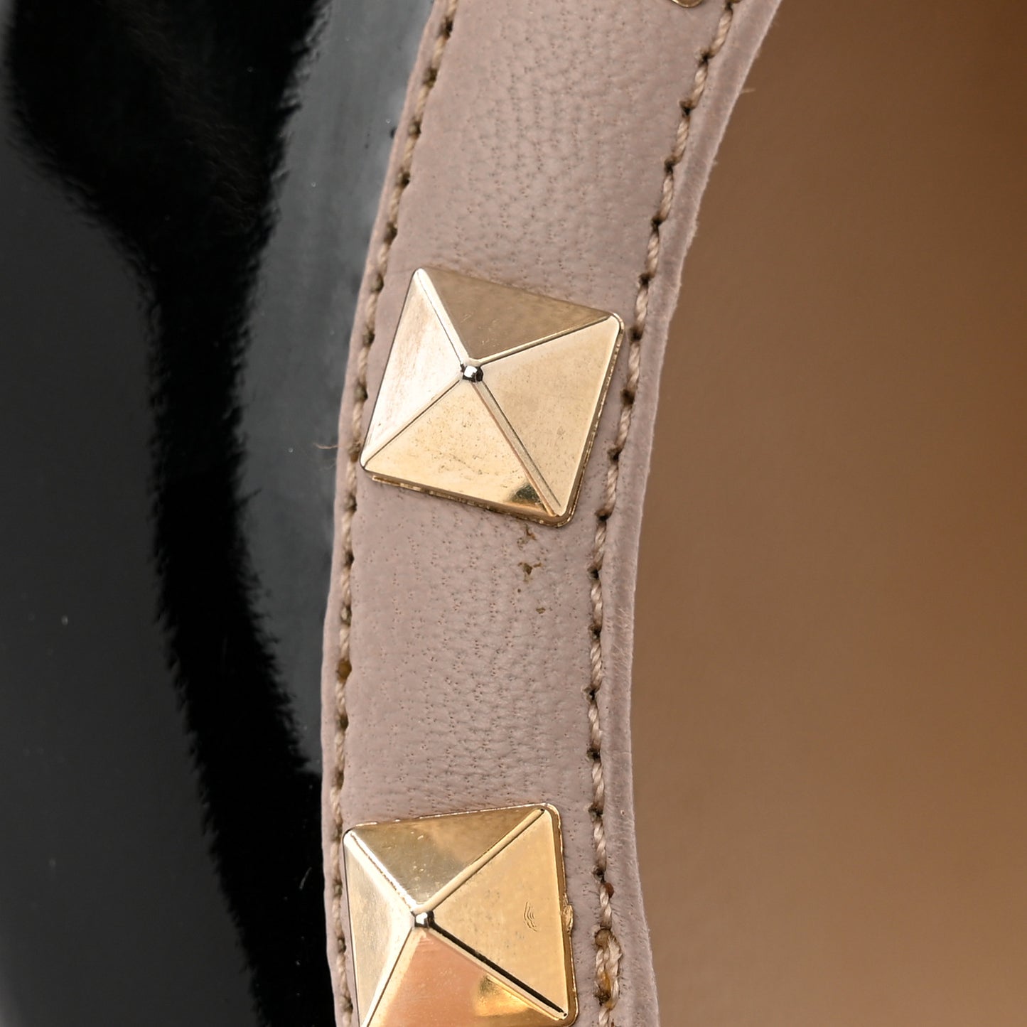 Patent Rockstud 70mm Wedges 38 Black Poudre