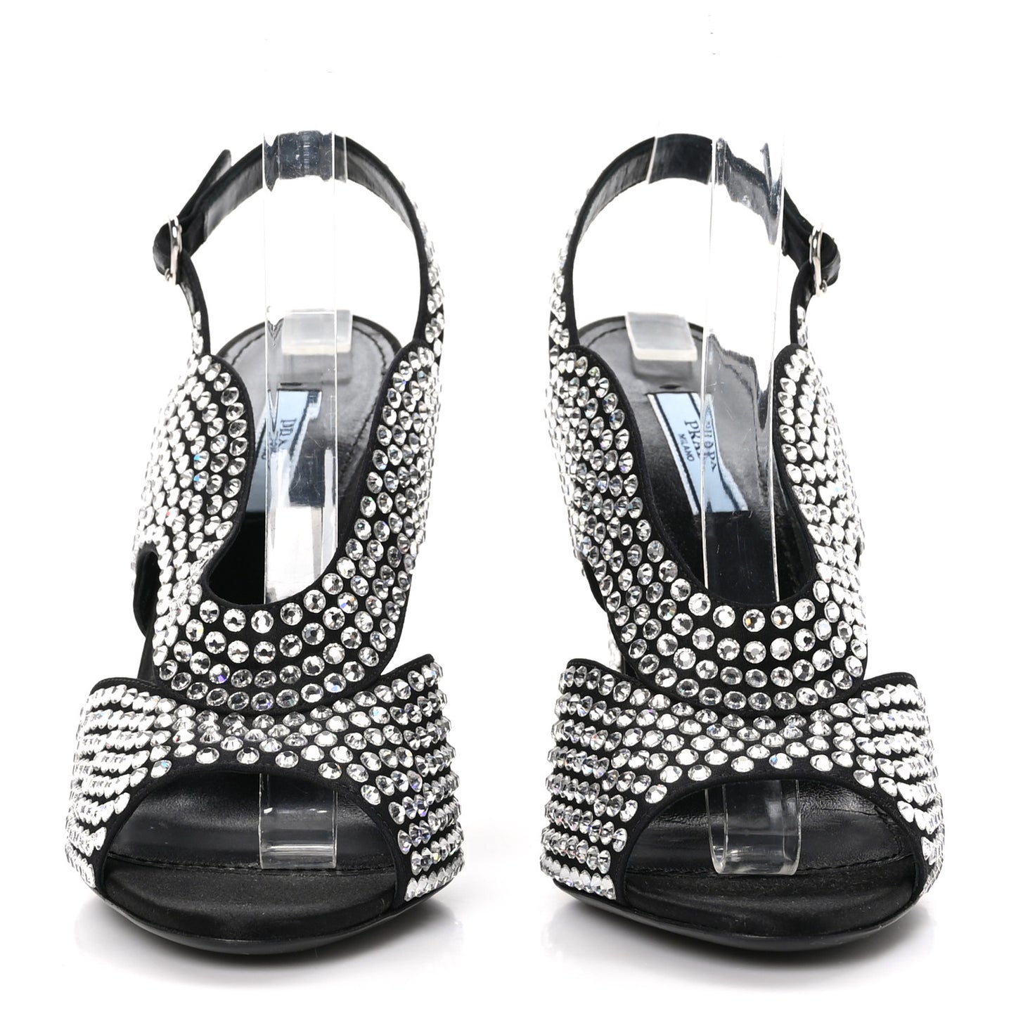 Satin Crystal Calzature Donna 105mm Sandals 39 Cristal