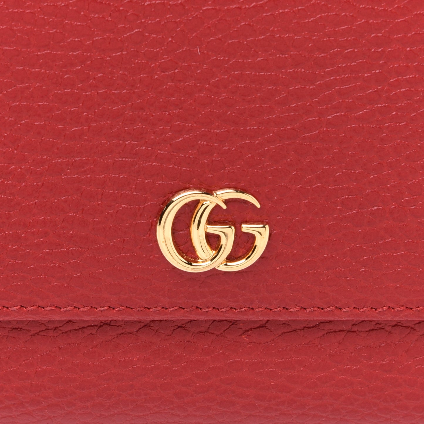 Dollar Calfskin GG Marmont Continental Wallet Hibiscus Red
