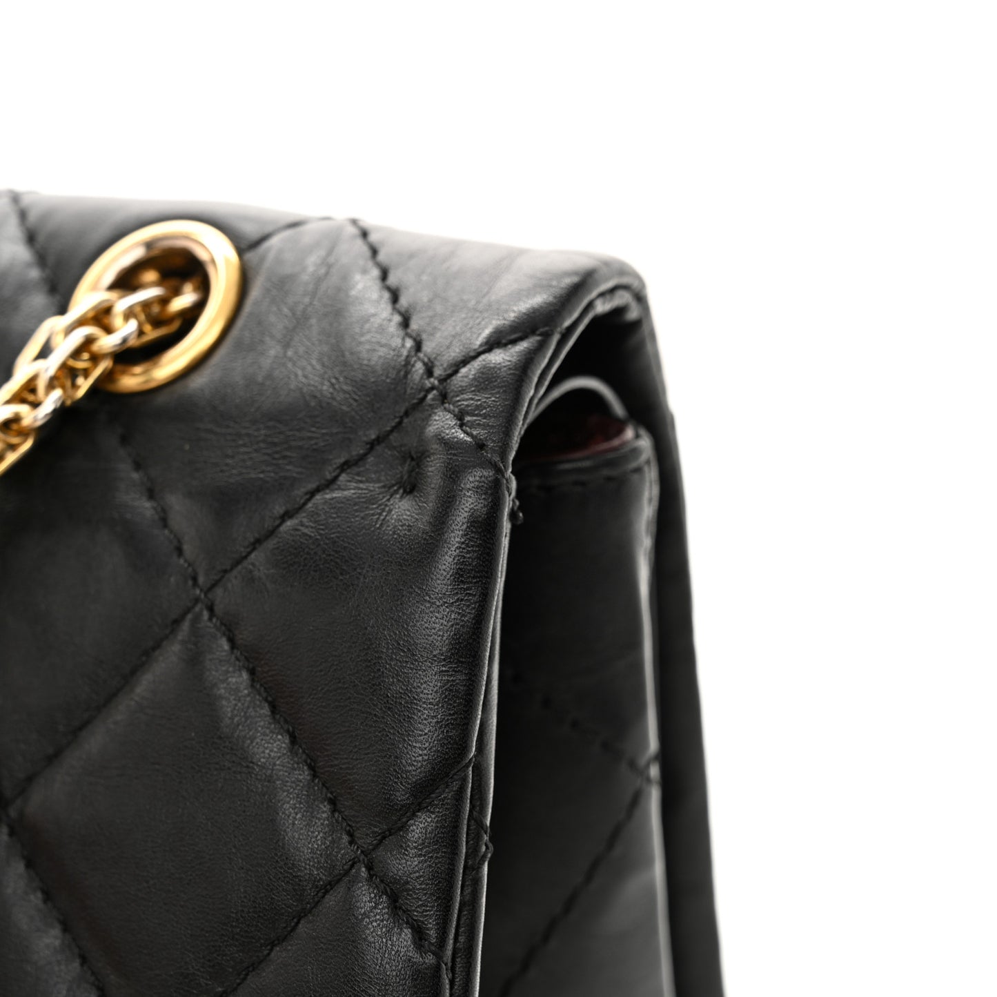Aged Calfskin Quilted 2.55 Reissue 227 Flap Black