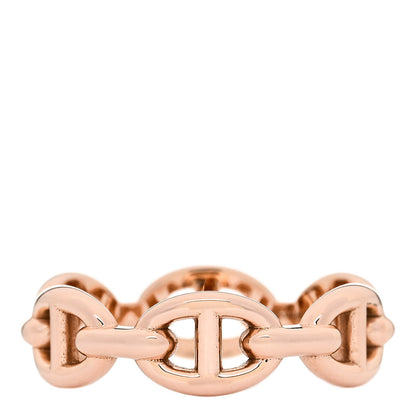 Hermes 18K Rose Gold PM Chaine D'Ancre Enchainee Ring 53 6.5 3 of 9