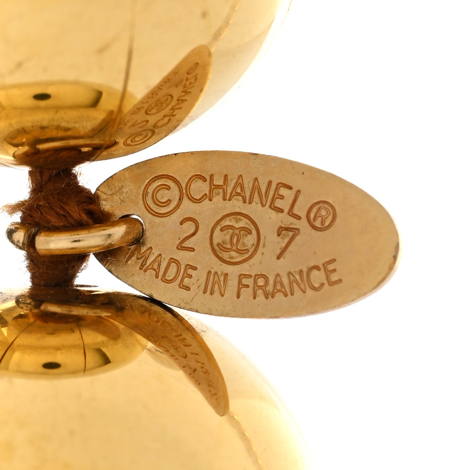 Chanel Metal Bead Necklace Gold 5 of 7