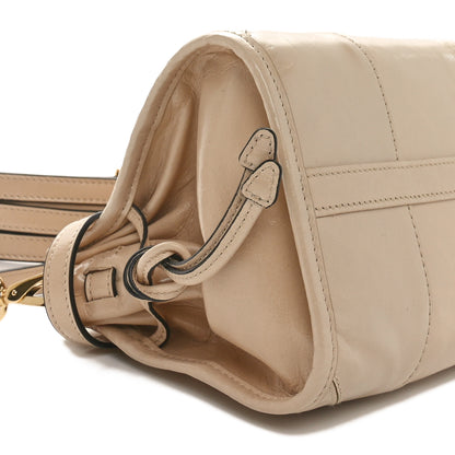 Prada Glossy Calfskin Triangle Small Bonnie Shoulder Bag Travertine 8 of 9