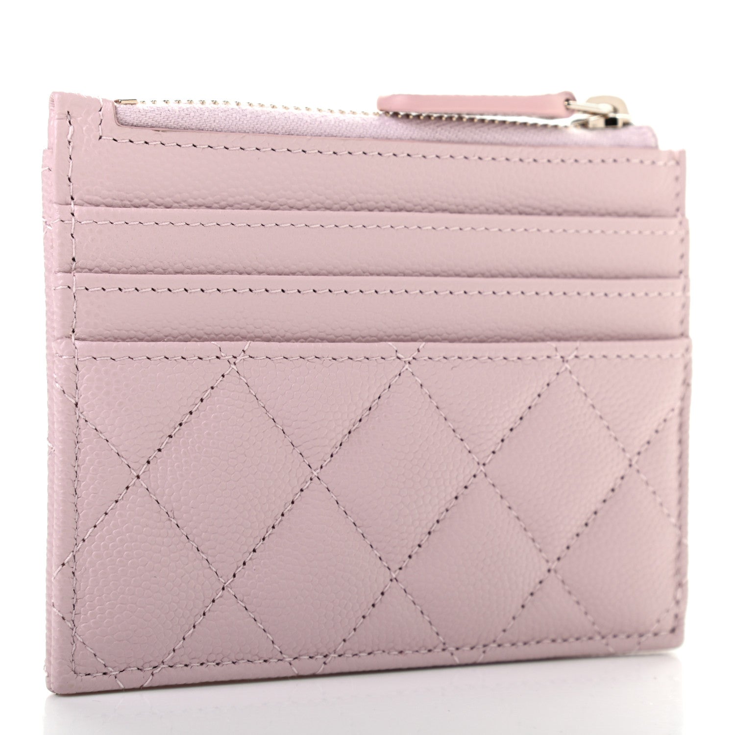 Chanel Caviar Quilted CC Zip Card Holder Light Pink 3 of 7