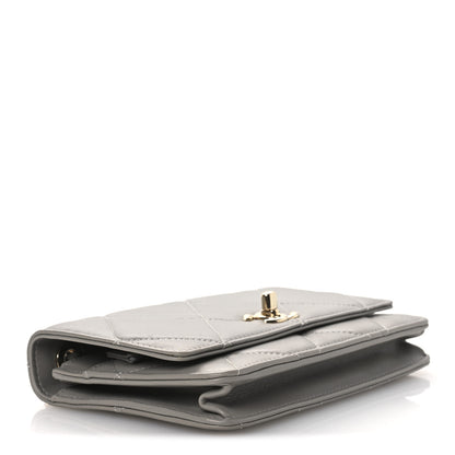 Chanel Lambskin Quilted Trendy CC Wallet On Chain WOC Grey 4 of 13