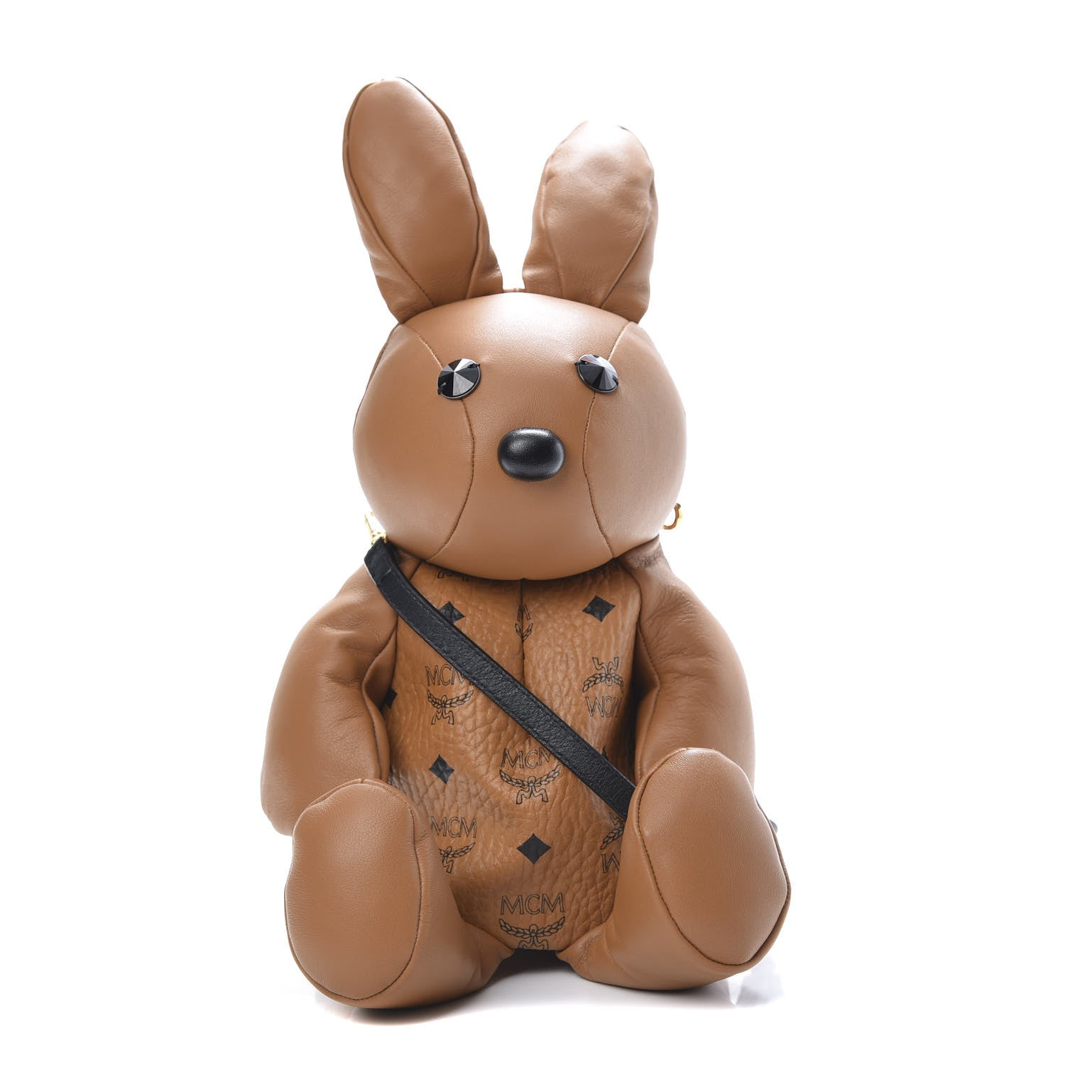 MCM Calfskin Visetos Rabbit Zoo Doll Crossbody Cognac 1 of 10