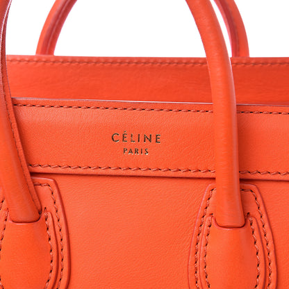 Celine Smooth Calfskin Nano Luggage Fluo Orange 10 of 18