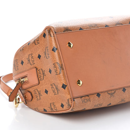 MCM Visetos Medium Boston Bag Cognac 8 of 13