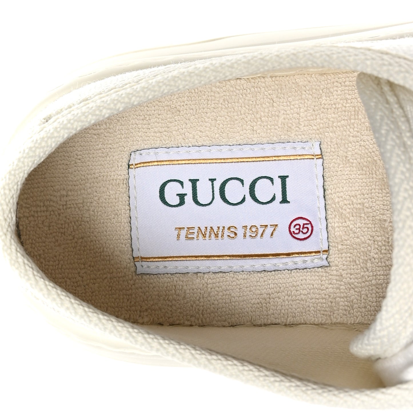 GG Monogram Womens 1977 Tennis Platform 52mm Sneakers 35 Great White Mystic White