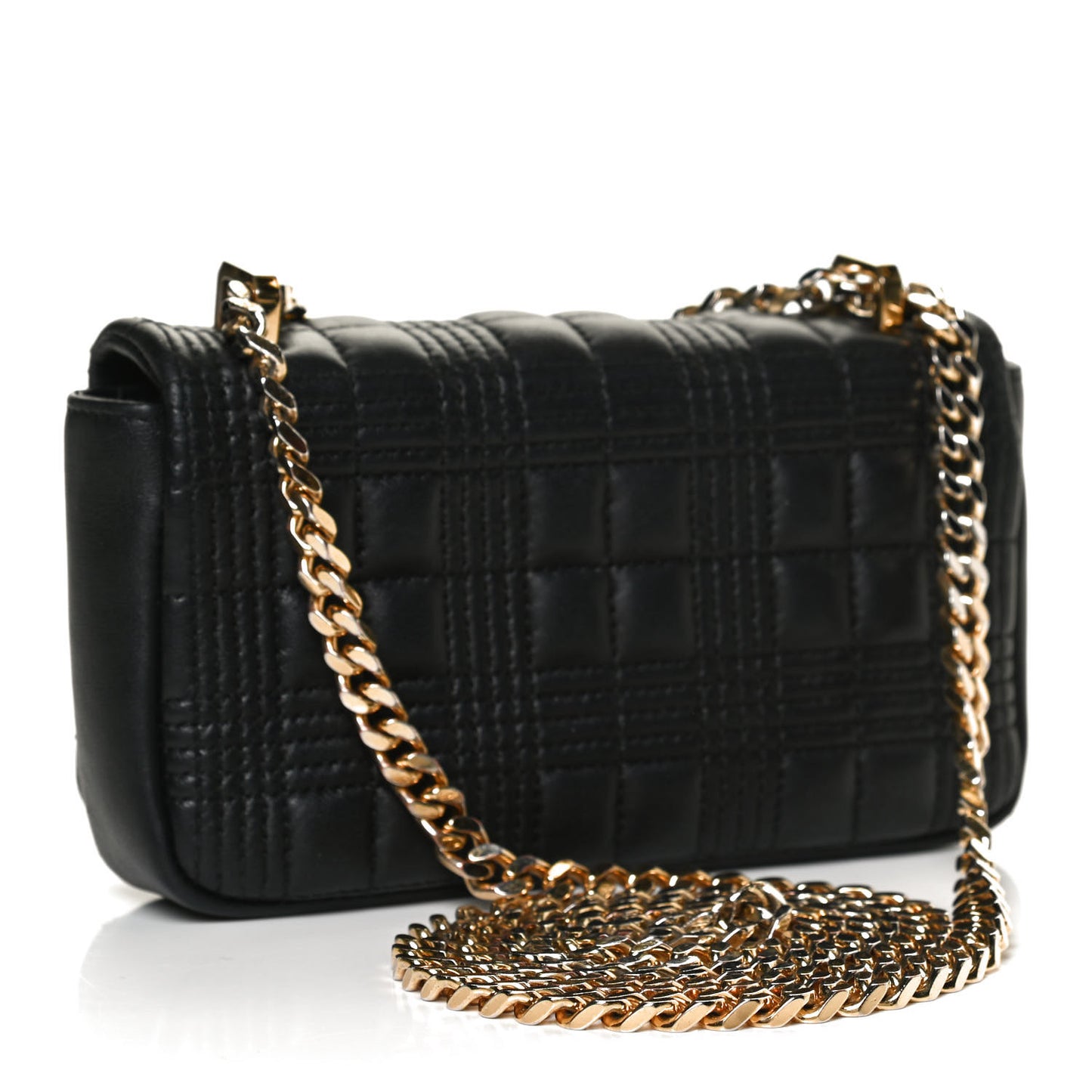 Grainy Calfskin Quilted Mini Lola Bag Black