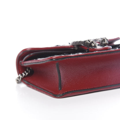 Gucci Tweed GG Monogram Super Mini Dionysus Shoulder Bag Black White Romantic Cherry 8 of 10