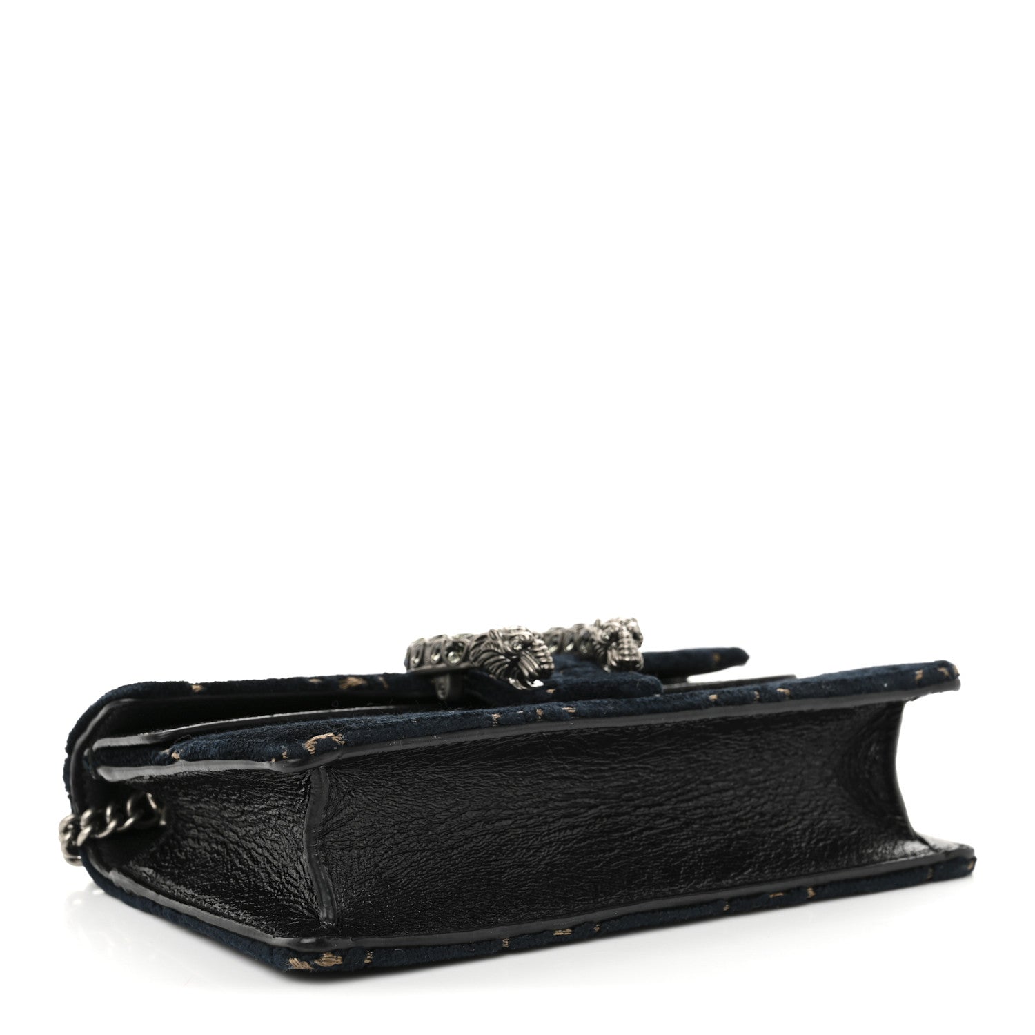Gucci Velvet GG Monogram Super Mini Dionysus Shoulder Bag Blue Beige Black 4 of 9