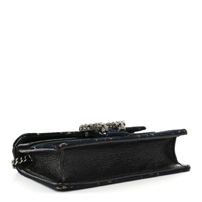 Gucci Velvet GG Monogram Super Mini Dionysus Shoulder Bag Blue Beige Black 4 of 9