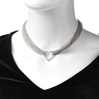 Tiffany Sterling Silver Heart Multi Chain Toggle Necklace 2 of 5